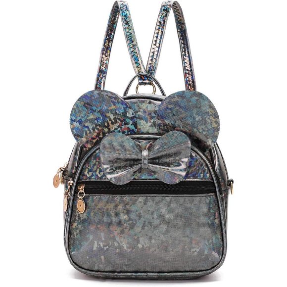 Bowknot Polka Dot Mini Backpack And Convertible Shoulder Bag Purse for Women - Picture 1 of 7
